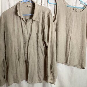 LL Bean Linen Tank & Blazer Set